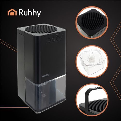 Компактний осушувач повітря RUHHY Black з LED-підсвіткою та таймером 1400 мл 26494 фото