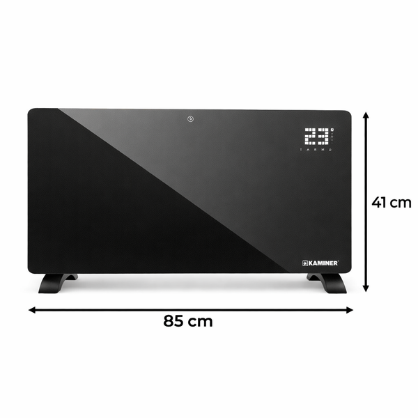 Електричний скляний обігрівач Kaminer Zelva 2500W WiFi Smart Life чорний 26572 фото